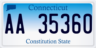 CT license plate AA35360