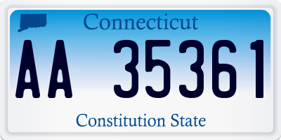 CT license plate AA35361