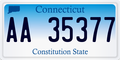 CT license plate AA35377