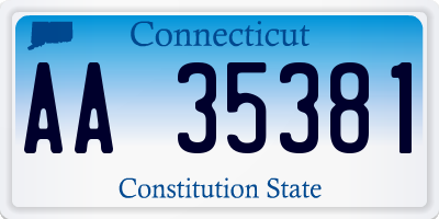 CT license plate AA35381