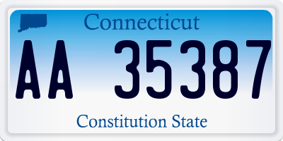 CT license plate AA35387