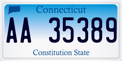 CT license plate AA35389