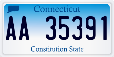 CT license plate AA35391