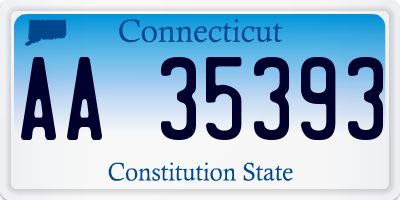 CT license plate AA35393