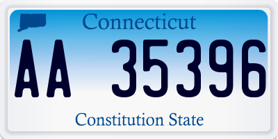 CT license plate AA35396