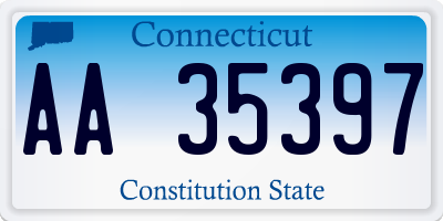 CT license plate AA35397