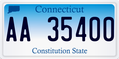 CT license plate AA35400