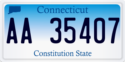 CT license plate AA35407
