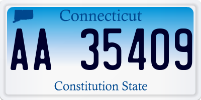CT license plate AA35409