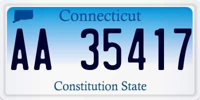 CT license plate AA35417