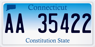 CT license plate AA35422