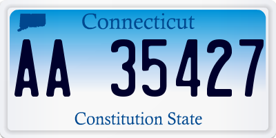 CT license plate AA35427
