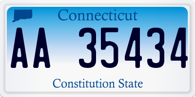 CT license plate AA35434