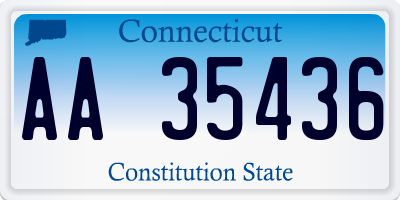 CT license plate AA35436