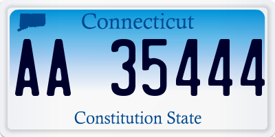 CT license plate AA35444