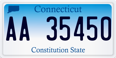 CT license plate AA35450