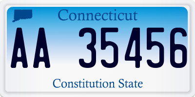 CT license plate AA35456