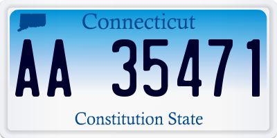 CT license plate AA35471