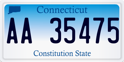 CT license plate AA35475