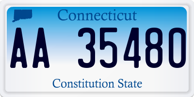 CT license plate AA35480