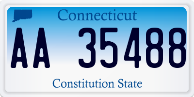 CT license plate AA35488