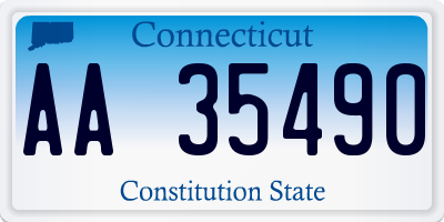 CT license plate AA35490