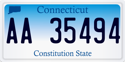 CT license plate AA35494