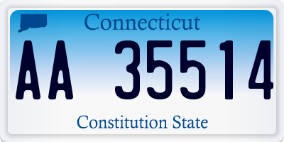 CT license plate AA35514