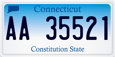 CT license plate AA35521
