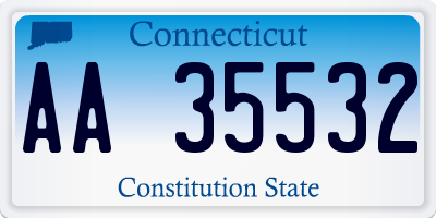 CT license plate AA35532