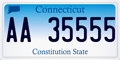CT license plate AA35555