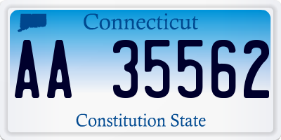 CT license plate AA35562