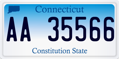 CT license plate AA35566