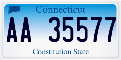 CT license plate AA35577