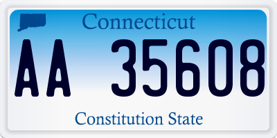 CT license plate AA35608