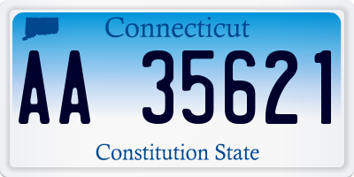 CT license plate AA35621