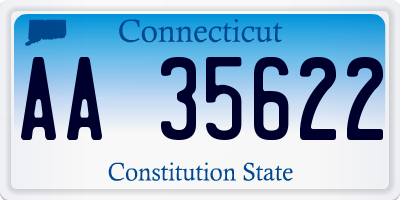 CT license plate AA35622