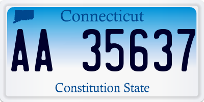 CT license plate AA35637