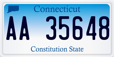 CT license plate AA35648