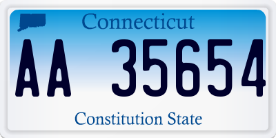 CT license plate AA35654