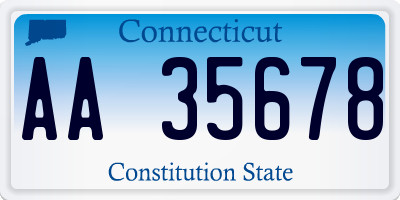 CT license plate AA35678