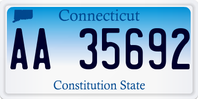 CT license plate AA35692