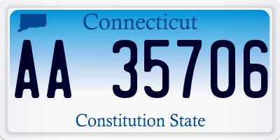 CT license plate AA35706
