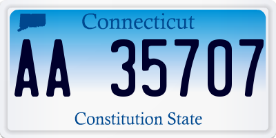 CT license plate AA35707