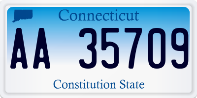 CT license plate AA35709