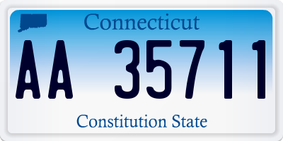 CT license plate AA35711