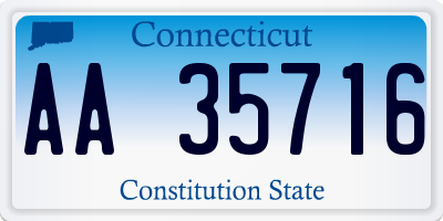 CT license plate AA35716