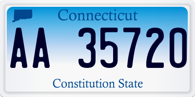CT license plate AA35720