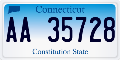 CT license plate AA35728