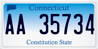 CT license plate AA35734